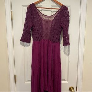 Free People high low dress, purple, size 12